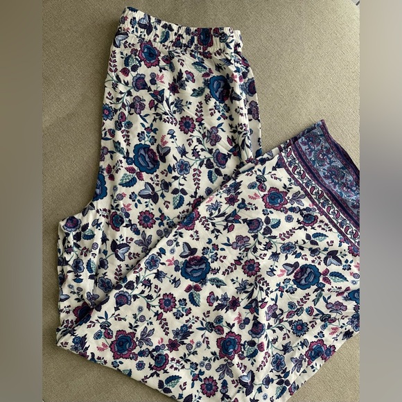 New Joie Drawstring Floral Paisley Print Wide Leg Palazzo Pants Size M - Picture 10 of 10